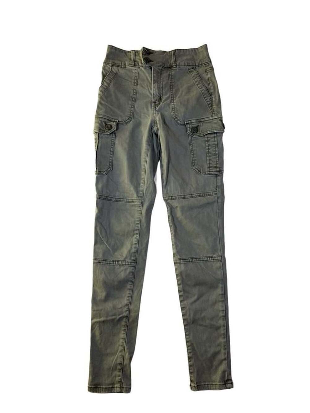 American Eagle Super Hi-Rise Jeggings Green Cargo Pants Women's Size 0 Regular